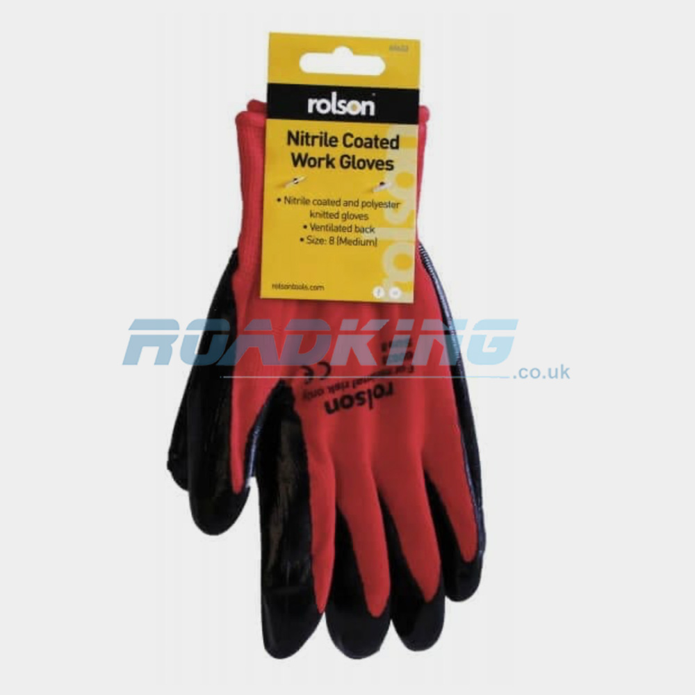 Nitrile Coated Work Gloves | X-Large | Red & Black